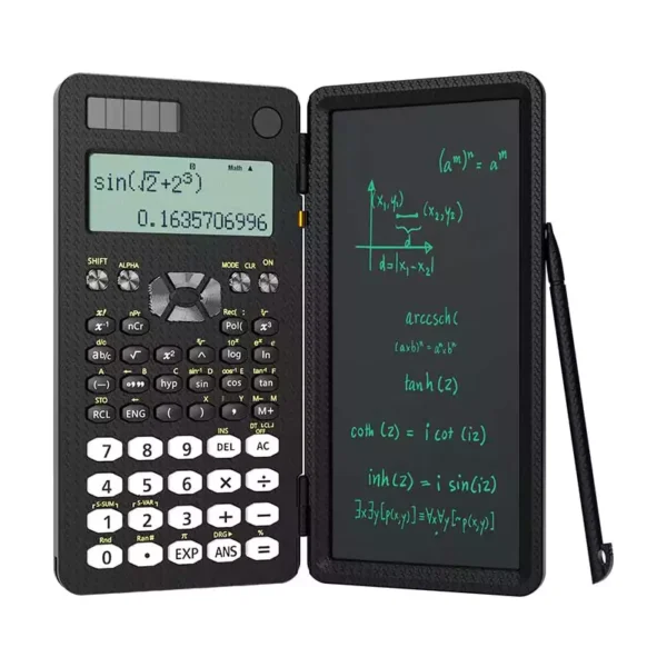 Scientific Calculator with Notepad,ROATEE Middle and High School Supplies for Students & College,82 MS Foldable 2-Line Display Science Calculator with Writing Tablet,Solar and Battery Powered